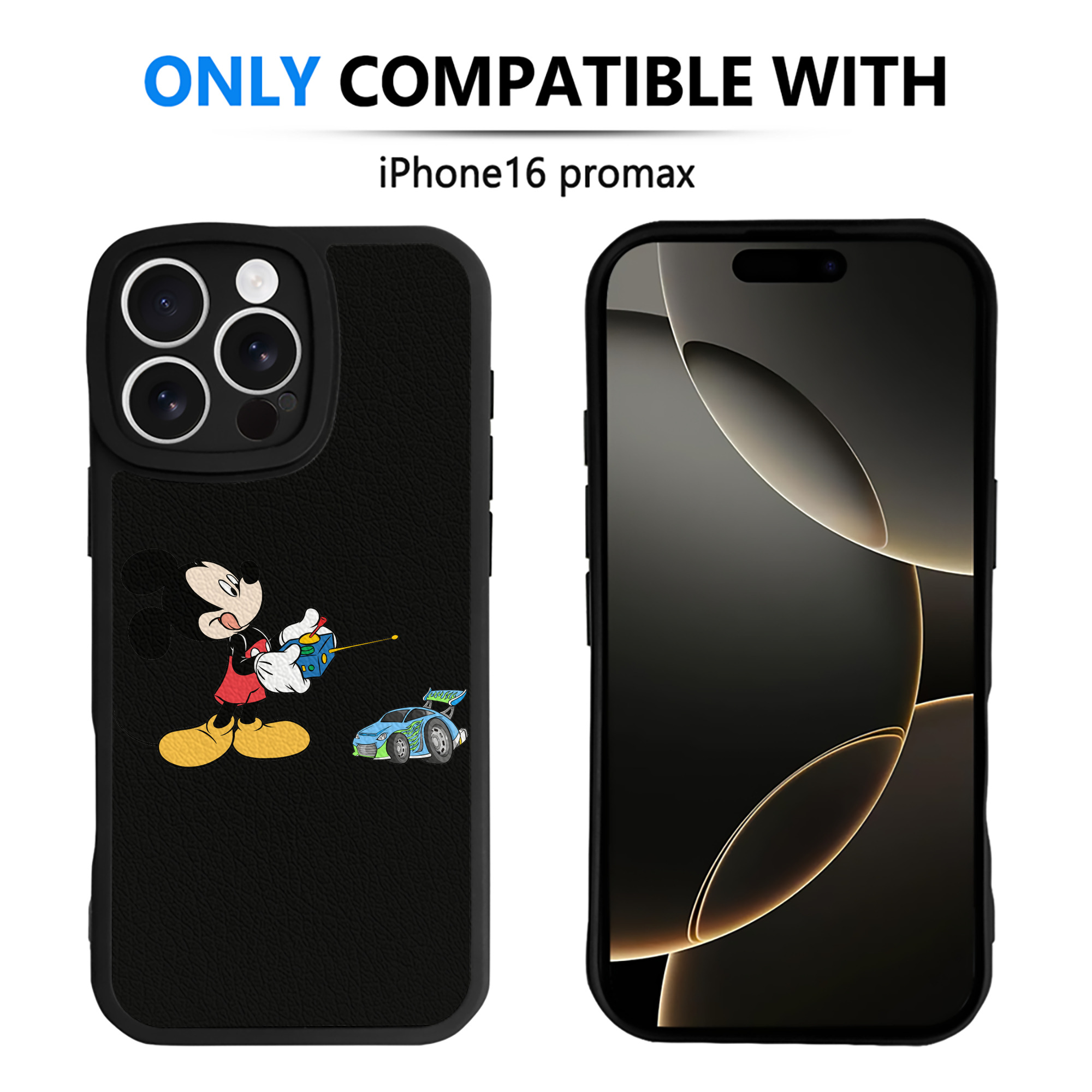（画像用） ミッキーマウス Mickey Mouse 【iPhone 16シリーズ対応】シリコンスマホケース（レザー調） 材質：シリコン